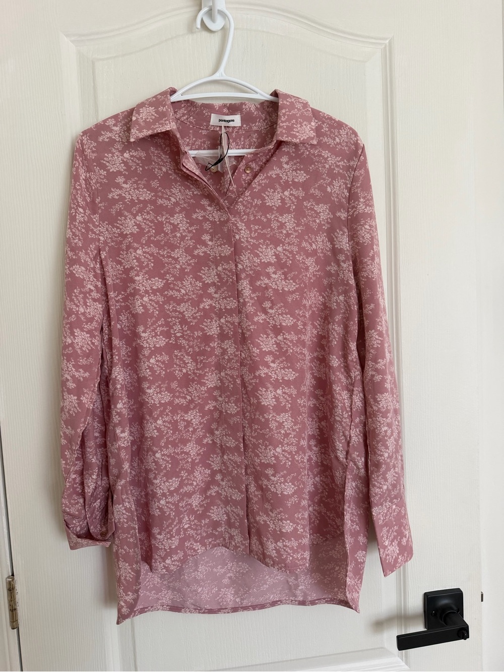 Velvet by Graham & Spencer Rose-Pink Floral Button-Down Blouse
